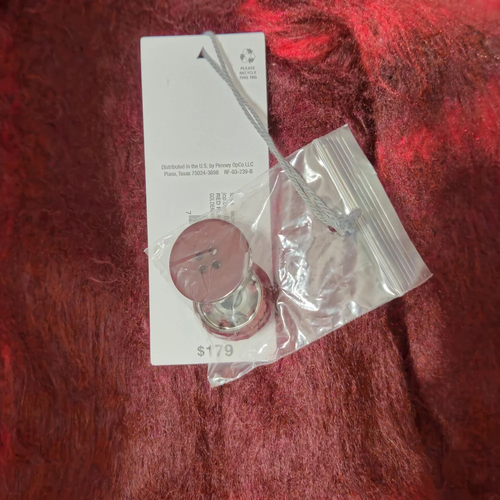 Liz Claiborne Full Length Wool Like Belted Coat Plaid Red BNWT - Picture 4 of 6